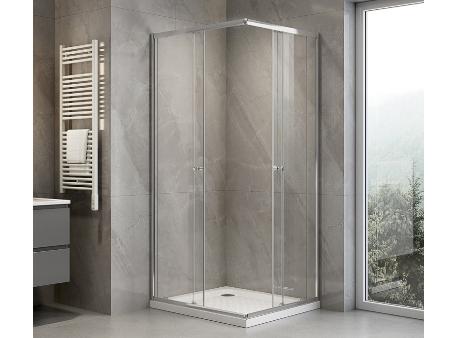 Aqualine AGGA obdĺžniková sprchová zástena 900x800mm, číre sklo HLF809Y