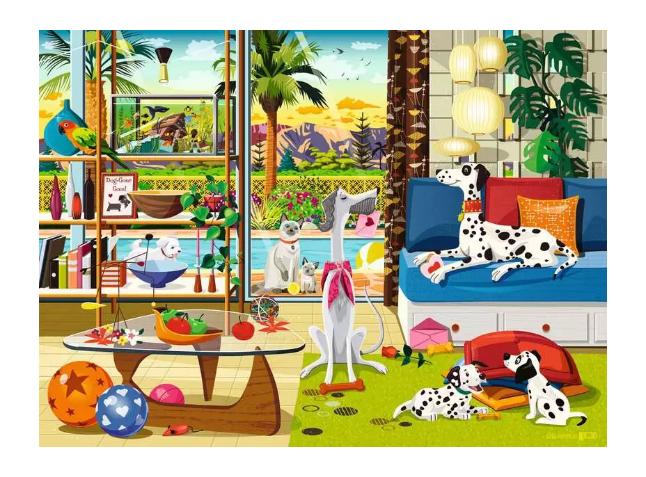 RAVENSBURGER Domáci miláčikovia z Palm Springs 500 dielikov