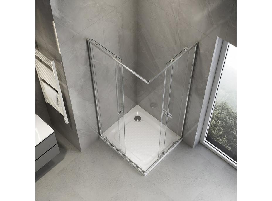 Aqualine AGGA obdĺžniková sprchová zástena 900x800mm, číre sklo HLF809Y