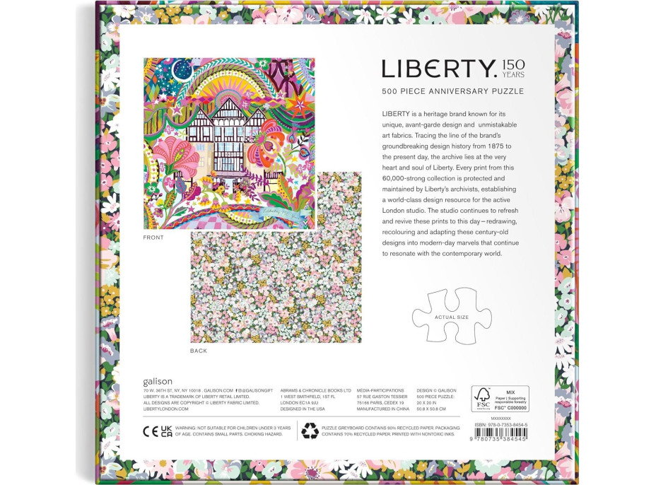 GALISON Obojstranné puzzle Liberty: 150. výročie 500 dielikov