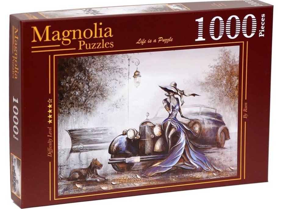 MAGNOLIA Puzzle Dáma v modrom 1000 dielikov