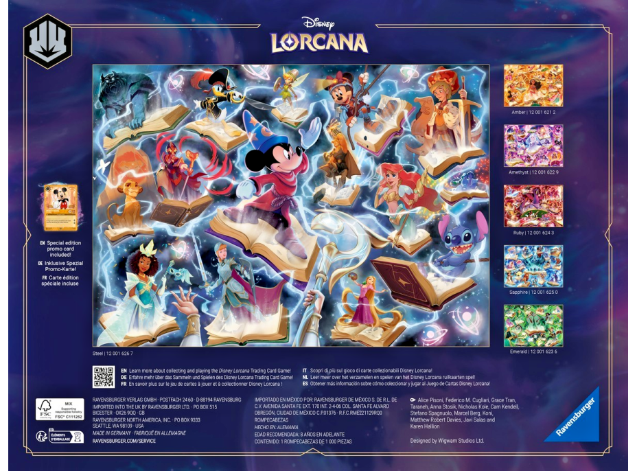 RAVENSBURGER Puzzle Disney Lorcana - Glimmers of the Realm: Oceľ 1000 dielikov