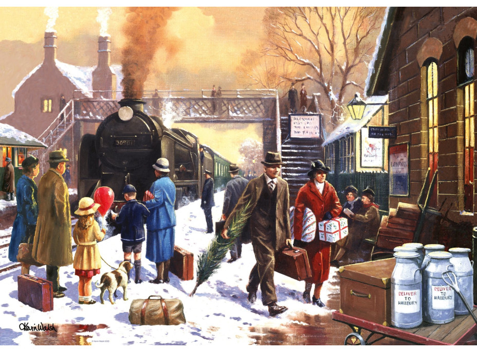 RAVENSBURGER Puzzle Lokomotíva v bielom ruchu 1000 dielikov
