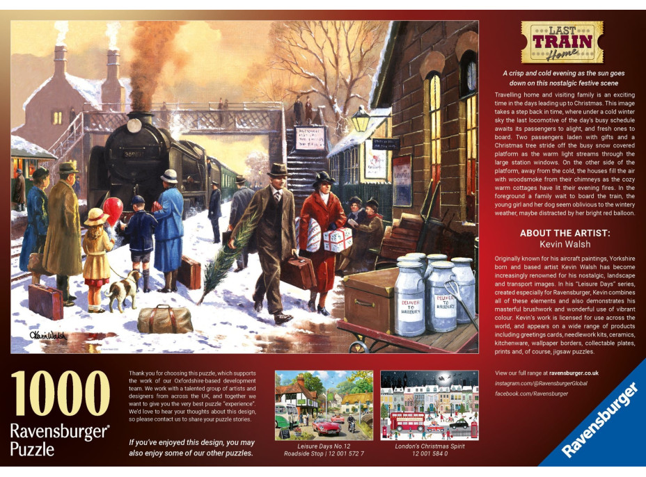 RAVENSBURGER Puzzle Lokomotíva v bielom ruchu 1000 dielikov
