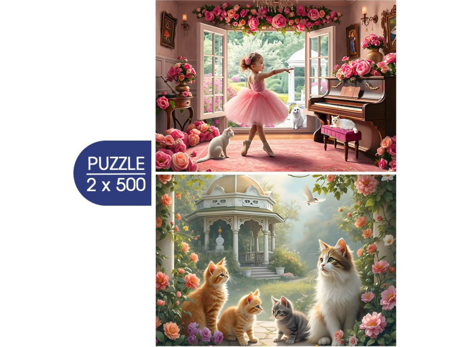 ALIPSON Puzzle Malá balerína a Romantická záhrada 2x500 dielikov