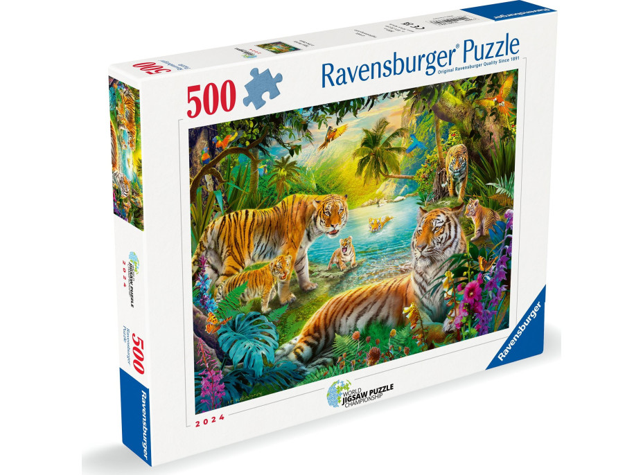 RAVENSBURGER Puzzle Oáza tigrov 500 dielikov
