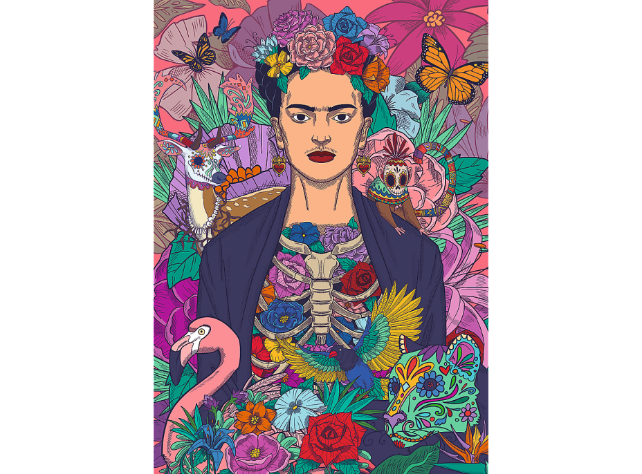 TREFL Puzzle Premium Plus Frida Kahlo: Rozkvitnutá duša 1000 dielikov