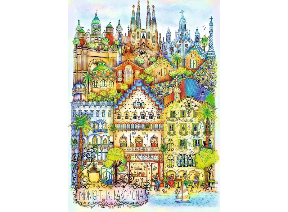 TREFL Puzzle Premium Plus Polnoc v Barcelone 1000 dielikov