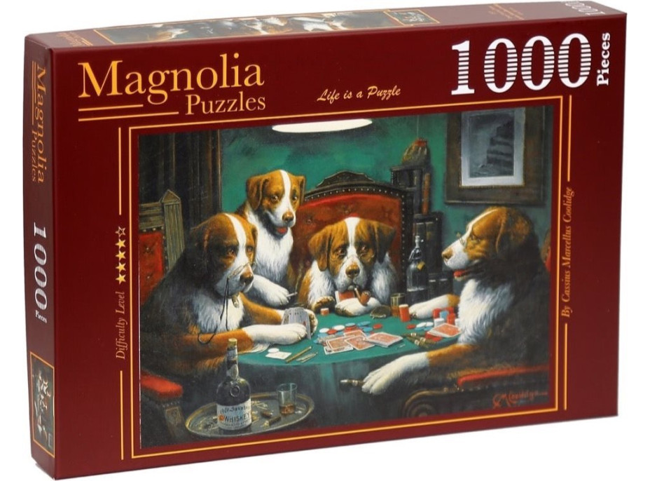 MAGNOLIA Puzzle Psy hrajúce poker 1000 dielikov
