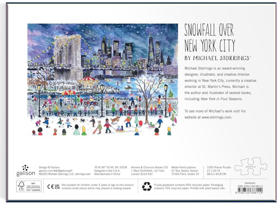 GALISON Puzzle Snehová búrka nad New Yorkom 1000 dielikov