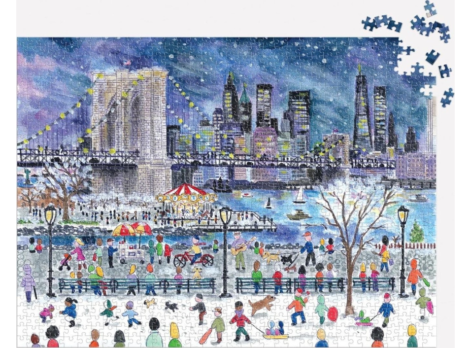 GALISON Puzzle Snehová búrka nad New Yorkom 1000 dielikov