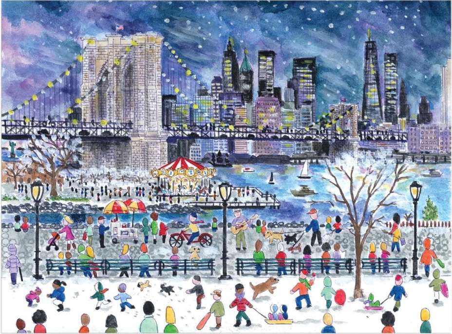 GALISON Puzzle Snehová búrka nad New Yorkom 1000 dielikov
