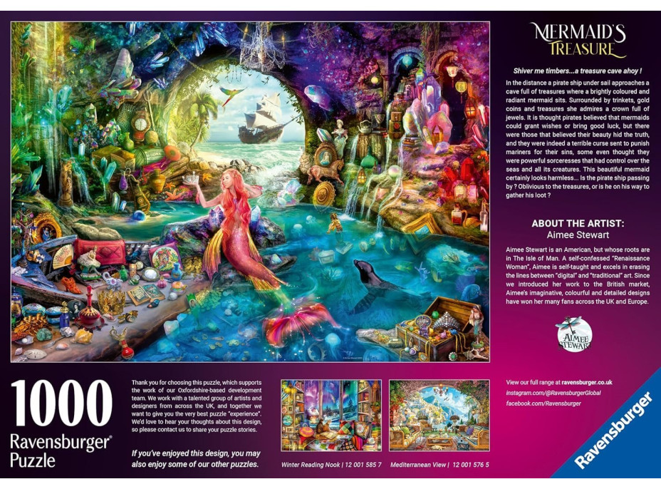 RAVENSBURGER Puzzle Tajomný poklad morskej panny 1000 dielikov