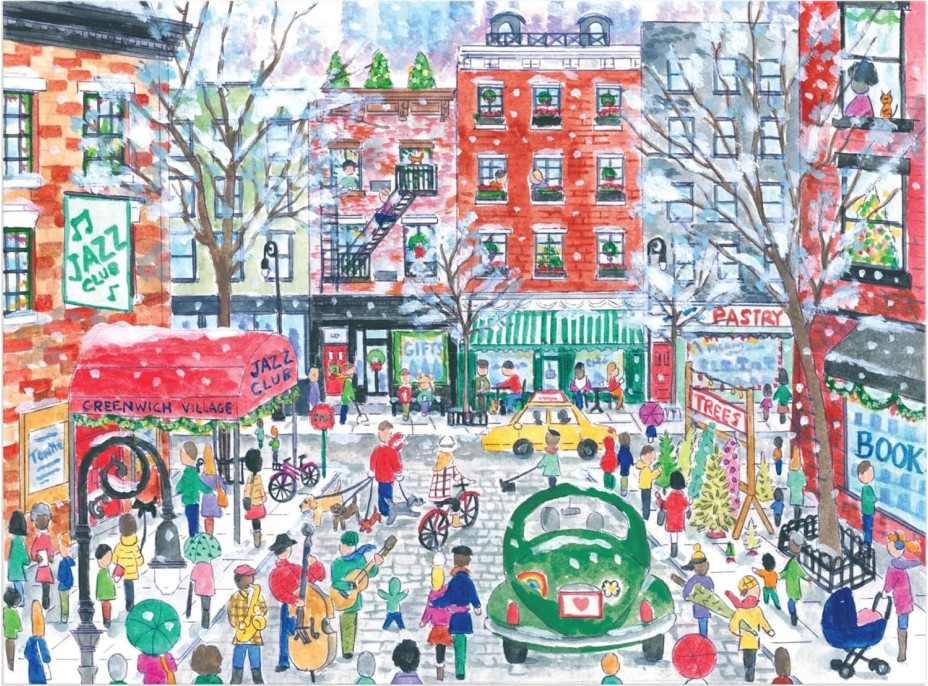 GALISON Puzzle Vianoce v Greenwich Village 1000 dielikov