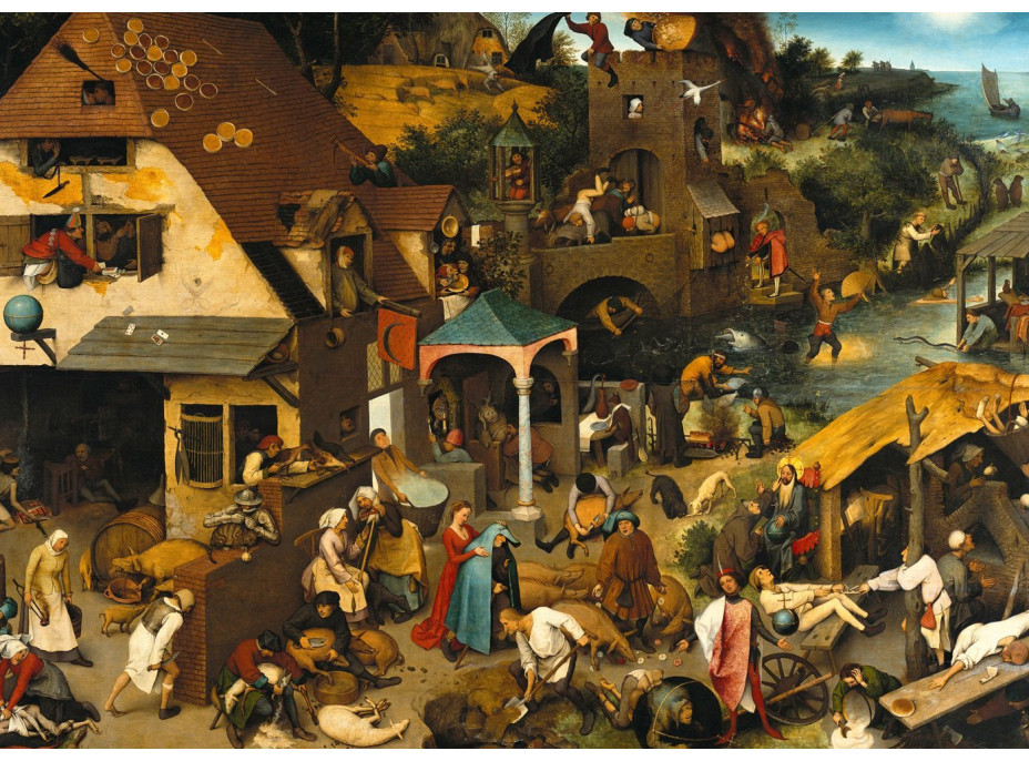 GRAFIKA Puzzle Flámske príslovia a Sčítanie ľudu v Betleheme 2x500 dielikov