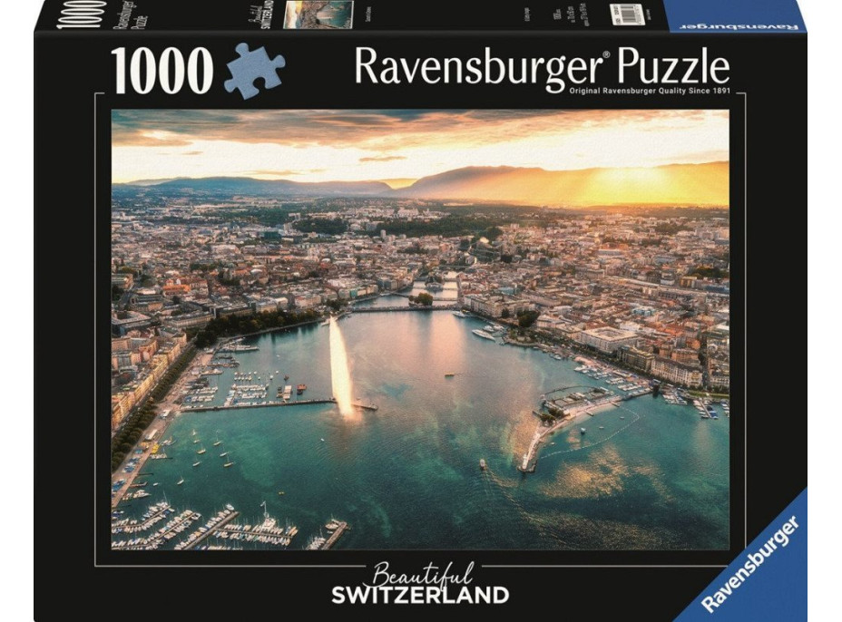 RAVENSBURGER Puzzle Západ slnka v srdci Ženevy 1000 dielikov RAVENSBURGER Puzzle Západ slnka v srdci Ženevy 1000 dielikov
