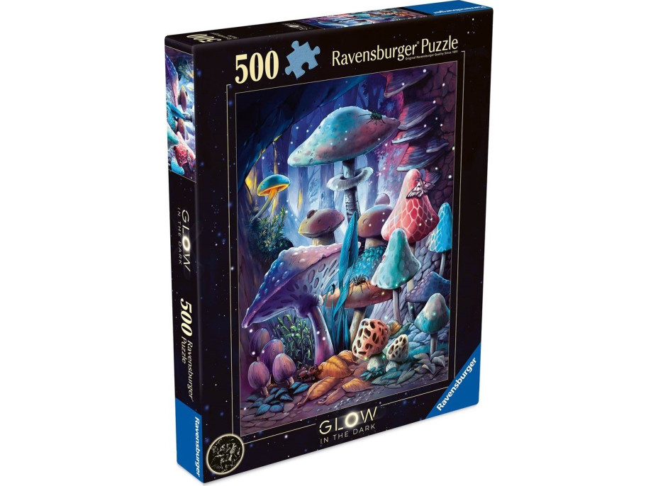 RAVENSBURGER Svietiace puzzle Magické huby 500 dielikov
