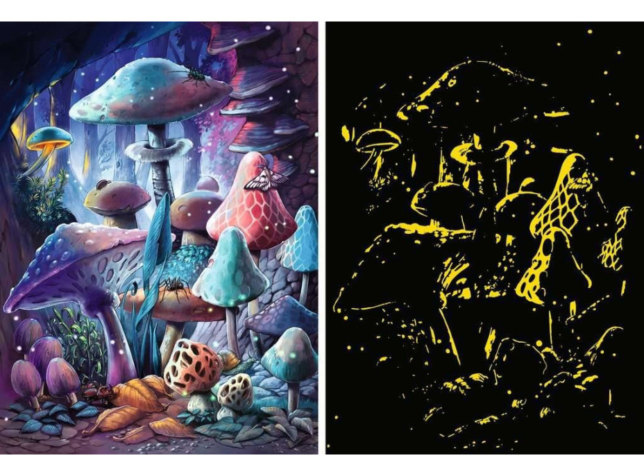 RAVENSBURGER Svietiace puzzle Magické huby 500 dielikov