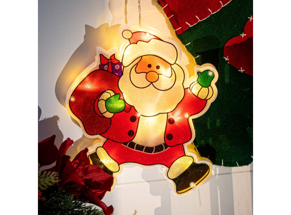 Závesné LED svietidlo - Santa s darčekmi