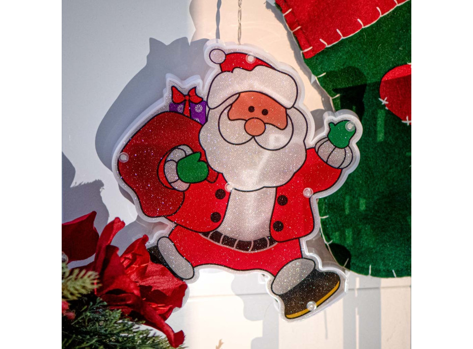 Závesné LED svietidlo - Santa s darčekmi