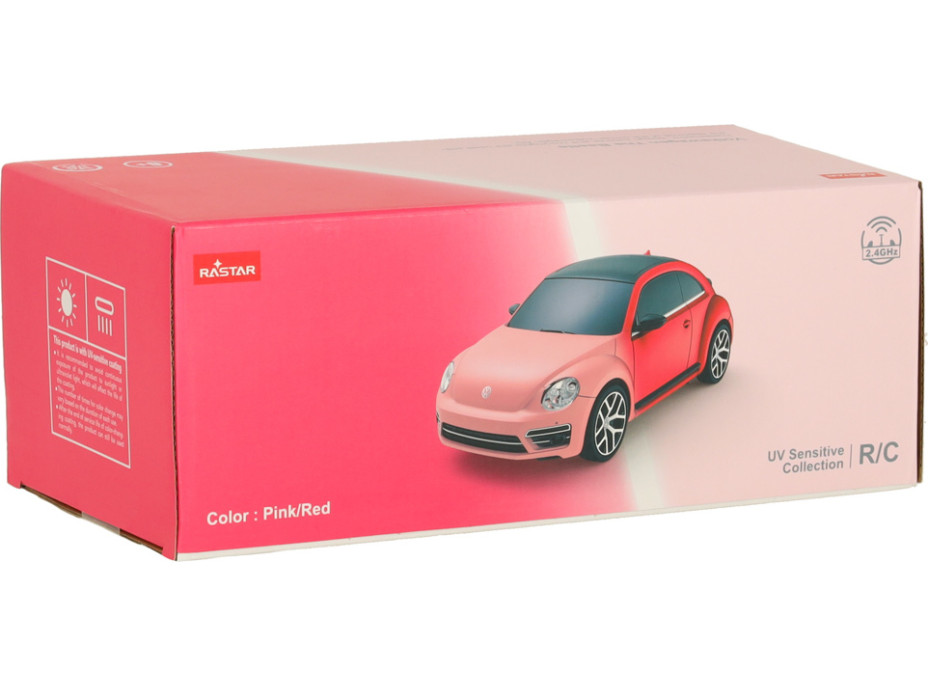 RC auto 1:24 Volkswagen Beetle-UV ružové