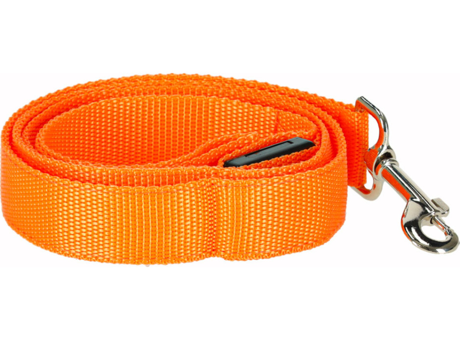LED svietiace vodítko pre psov 2,5x120 cm - oranžové