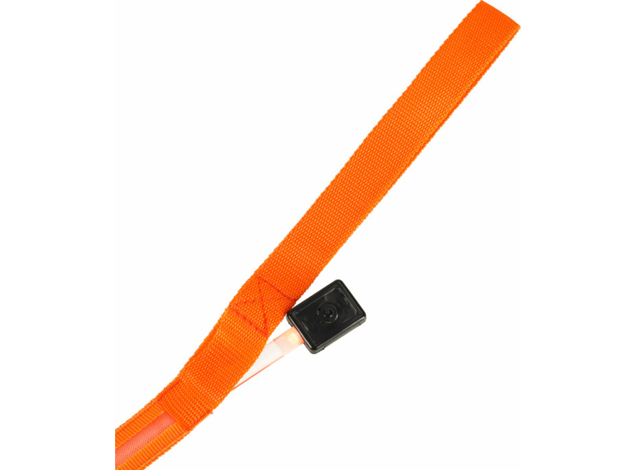LED svietiace vodítko pre psov 2,5x120 cm - oranžové