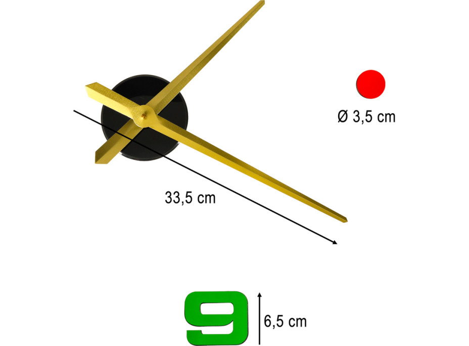 Samolepiace nástenné hodiny 80-90 cm - farebné - 4 číslice