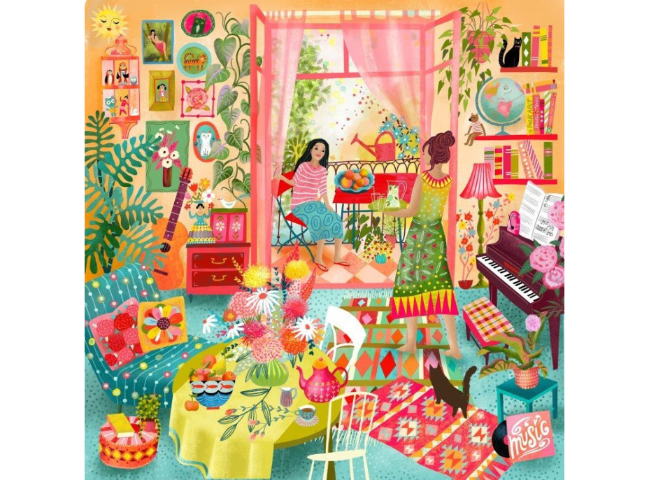 PIECES & PEACE Štvorcové puzzle Hudobná izba s balkónom 1000 dielikov