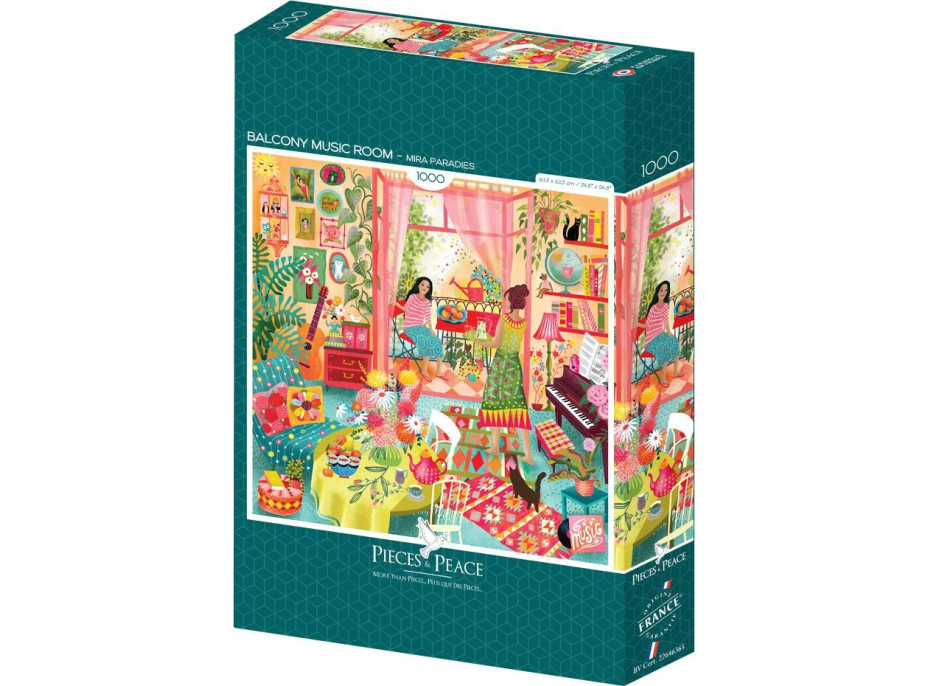 PIECES & PEACE Štvorcové puzzle Hudobná izba s balkónom 1000 dielikov