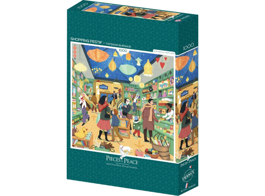PIECES & PEACE Štvorcové puzzle Nákupy 1000 dielikov