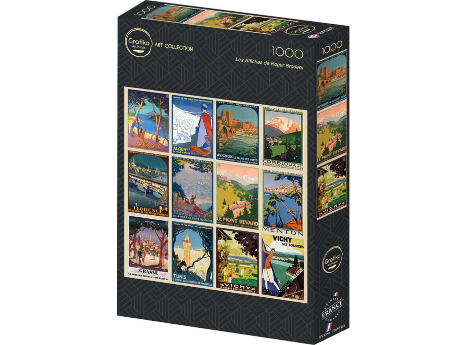 GRAFIKA Štvorcové puzzle Plagáty z Roger Broders 1000 dielikov