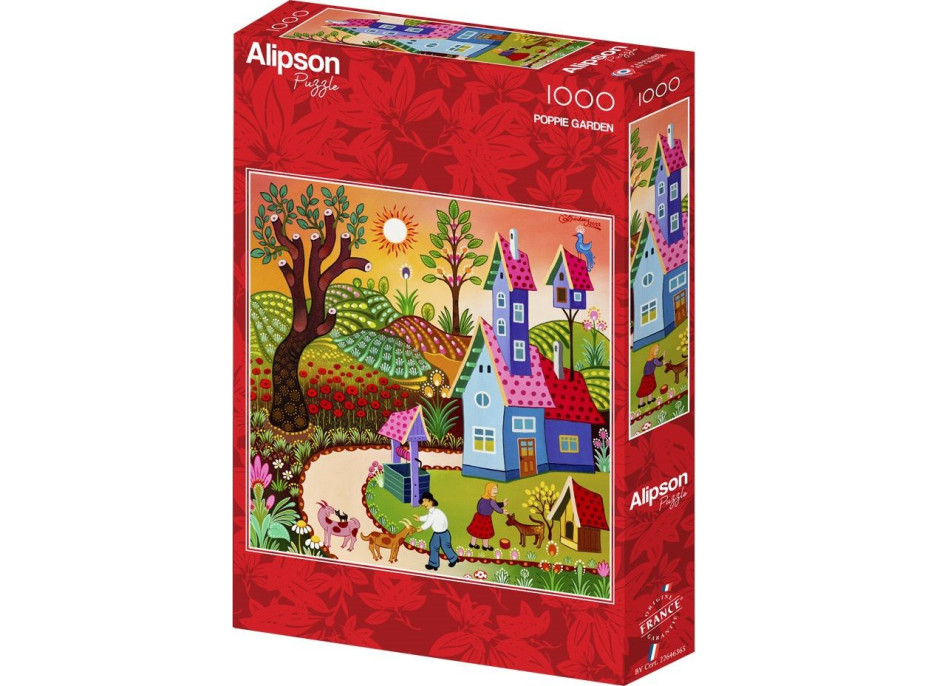 ALIPSON Štvorcové puzzle Záhrada s makmi 1000 dielikov