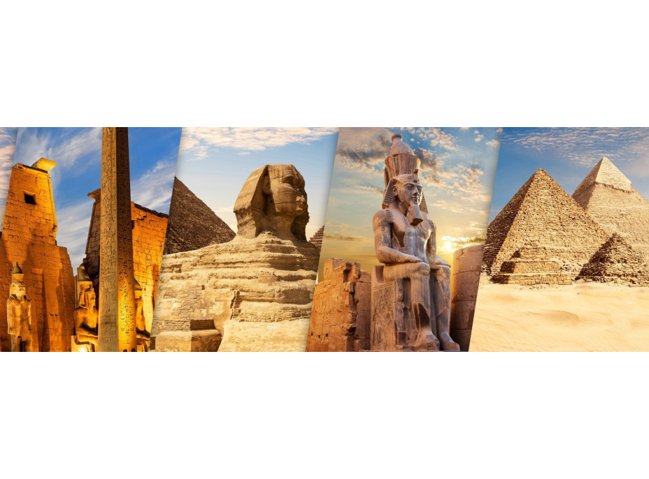 BLUEBIRD Panoramatické puzzle Objavte Egypt – Luxor a Gíza 1000 dielikov