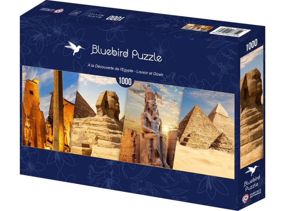 BLUEBIRD Panoramatické puzzle Objavte Egypt – Luxor a Gíza 1000 dielikov