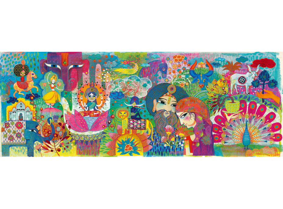DJECO Panoramatické puzzle Čarovná India 1000 dielikov