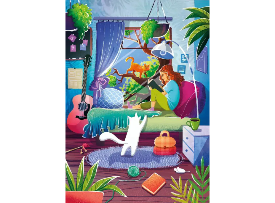 MAGNOLIA Puzzle Dievča a jej mačky 1000 dielikov