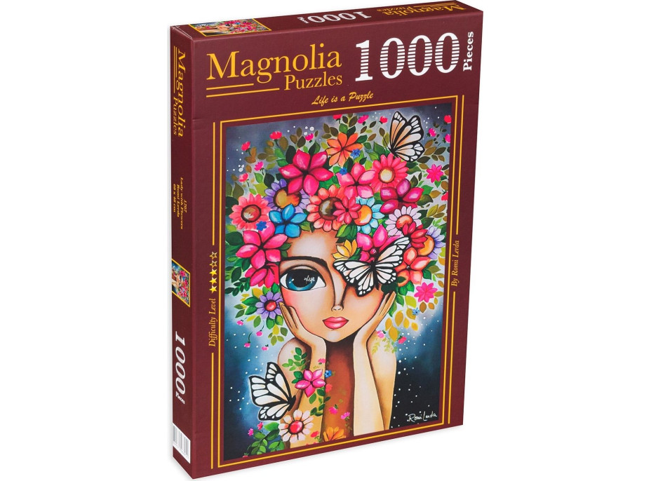 MAGNOLIA Puzzle Dievča s kvetmi 1000 dielikov