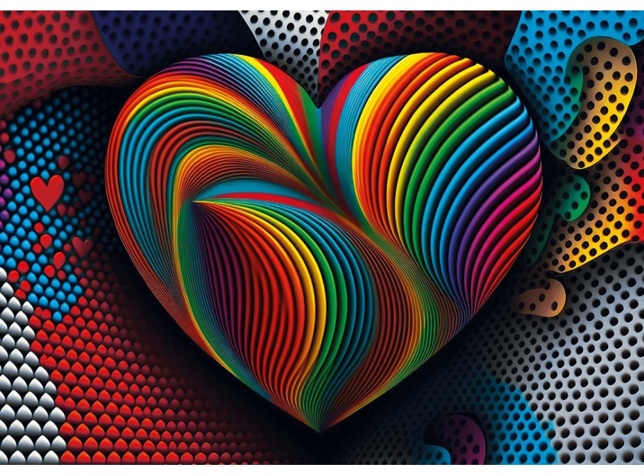 YAZZ Puzzle Dúhové srdce 1000 dielikov