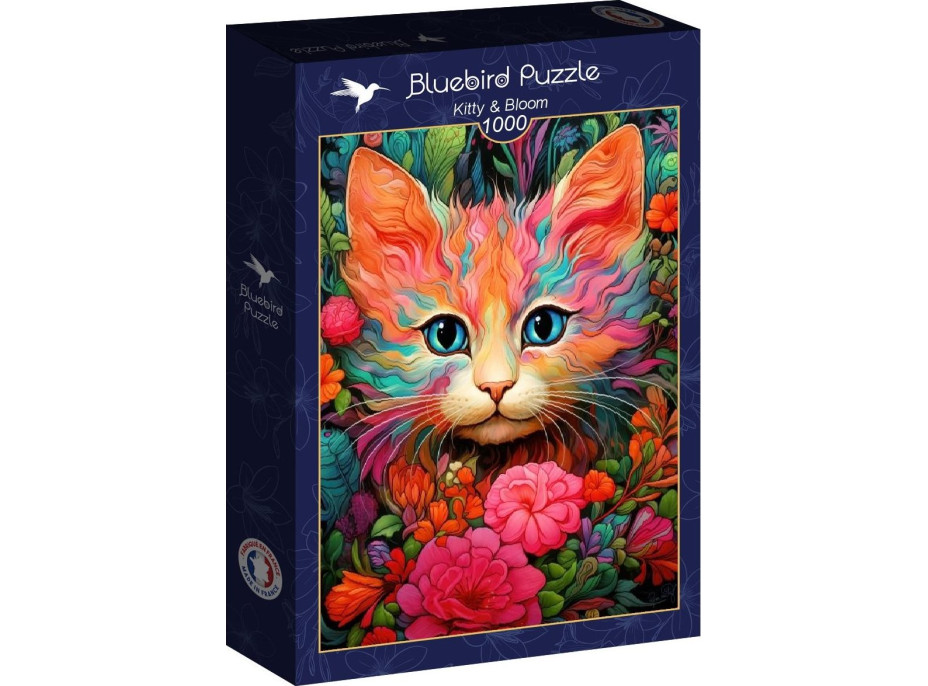BLUEBIRD Puzzle Mačiatko a kvety 1000 dielikov