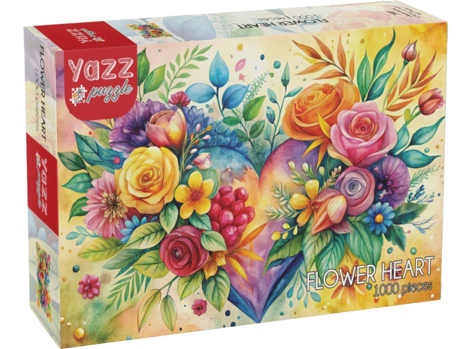 YAZZ Puzzle Kvetinové srdce 1000 dielikov