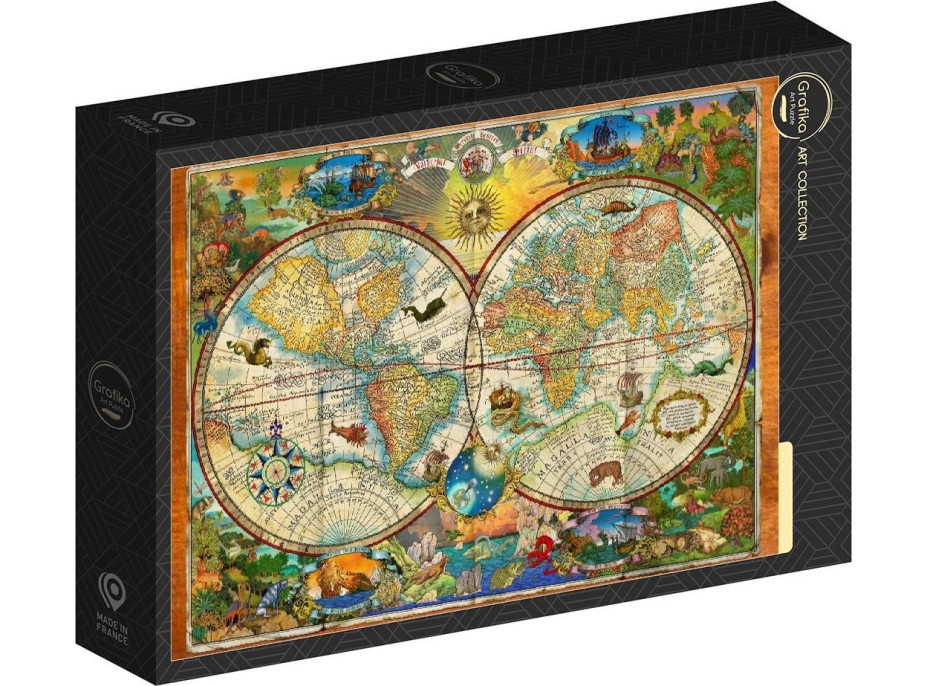 GRAFIKA Puzzle Mapa tvorov Krajina 1000 dielikov