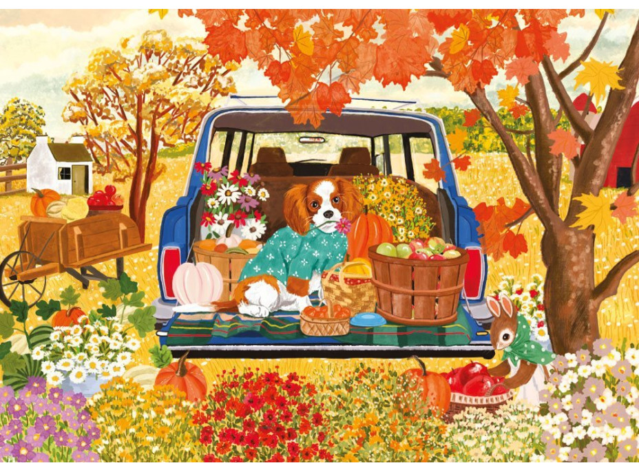 MAGNOLIA Puzzle Pes v aute 1000 dielikov
