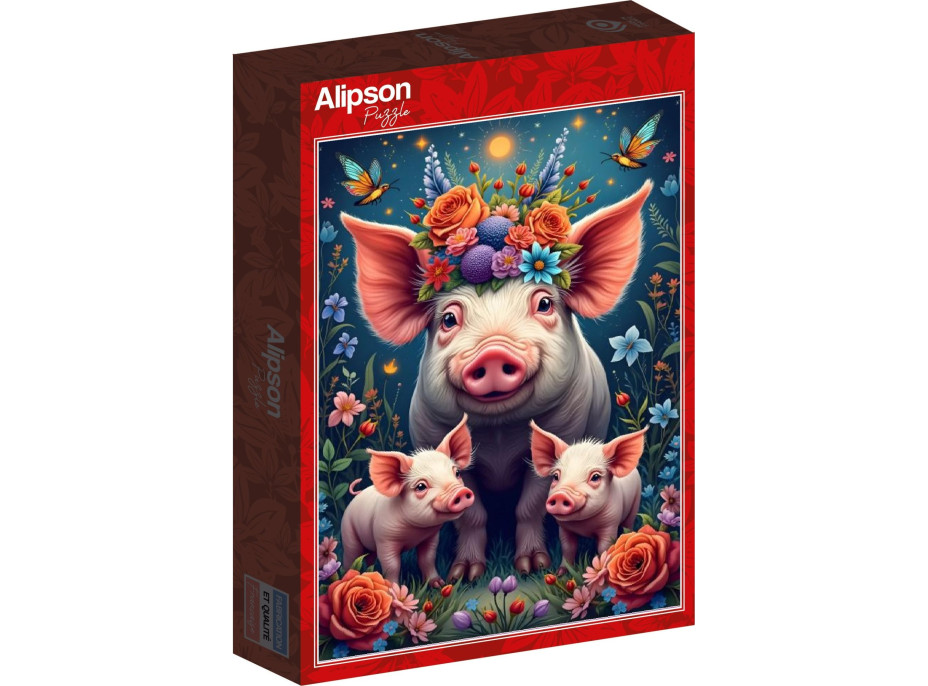 ALIPSON Puzzle Prasacia rodinka na prechádzke 1000 dielikov