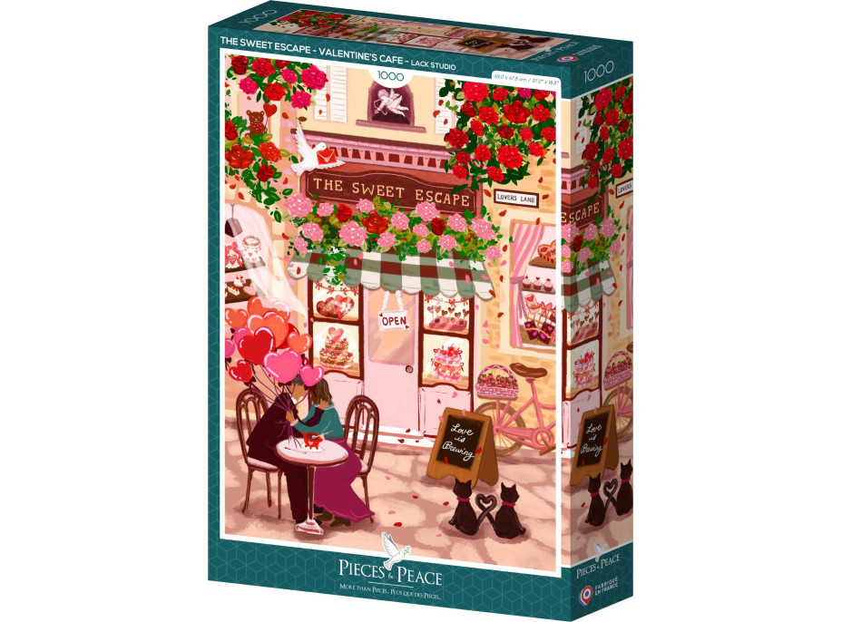PIECES & PEACE Puzzle Sladký útek – Valentínska kaviareň 1000 dielikov