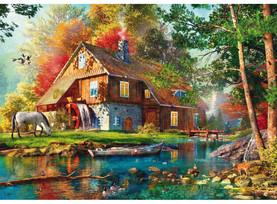 SCHMIDT Puzzle Vodný mlyn na jeseň 1000 dielikov