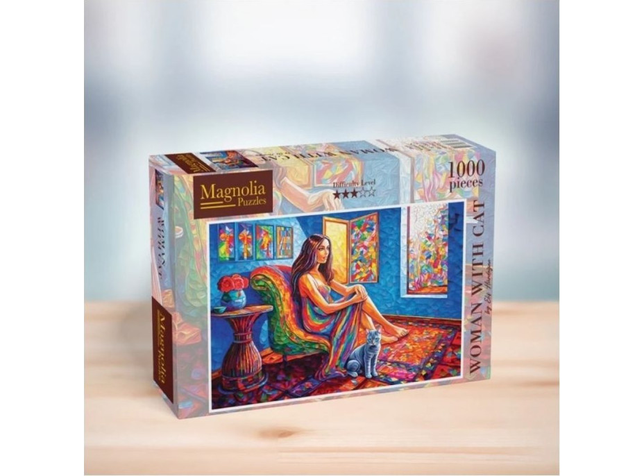 MAGNOLIA Puzzle Žena s mačkou 1000 dielikov