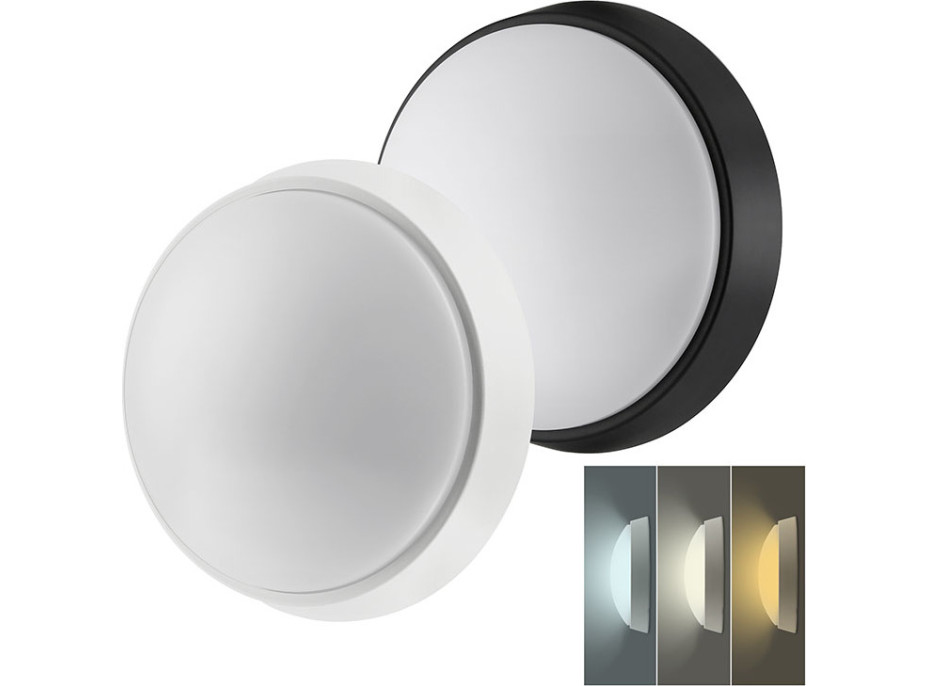 Solight LED vonkajšie osvetlenie, nastaviteľná teplota svetla - 3CCT, 15/18/20W, 1800lm, 22cm, 2v1 - biely a čierny kryt Solight LED vonkajšie osvetlenie, nastaviteľná teplota svetla - 3CCT, 15/18/20W, 1800lm, 22cm, 2v1 - biely a čierny kryt