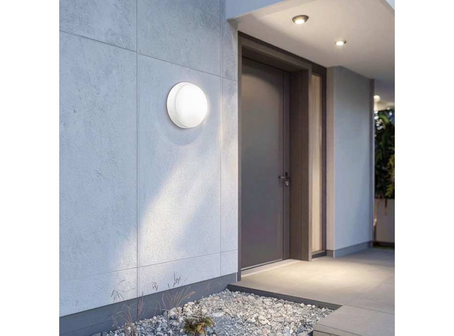 Solight LED vonkajšie osvetlenie, nastaviteľná teplota svetla - 3CCT, 15/18/20W, 1800lm, 22cm, 2v1 - biely a čierny kryt