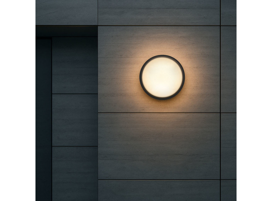 Solight LED vonkajšie osvetlenie, nastaviteľná teplota svetla - 3CCT, 15/18/20W, 1800lm, 22cm, 2v1 - biely a čierny kryt